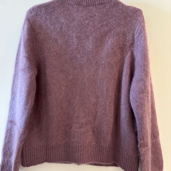 Elegant Mauve 100% Cashmere Cardigan with Pearl Buttons - Picture 2 of 3